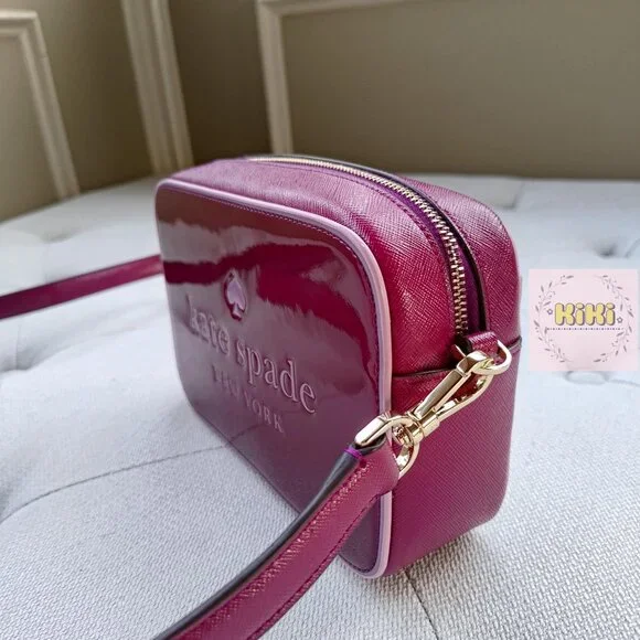 Kate Spade Oh Snap Mini Camera Bag Dark Raspberry Multi KJ054 - Picture 9 of 11